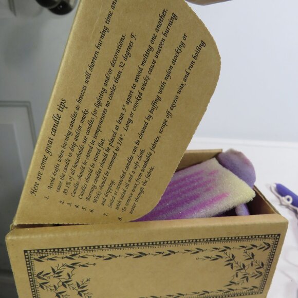 Purple Mini Taper Candles 5" x 1/2" - Made in USA, joined pairs, new in box - Picture 7 of 8